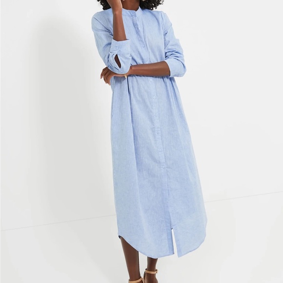 Chambray Linen Lydell Maxi Dress - Picture 2 of 11